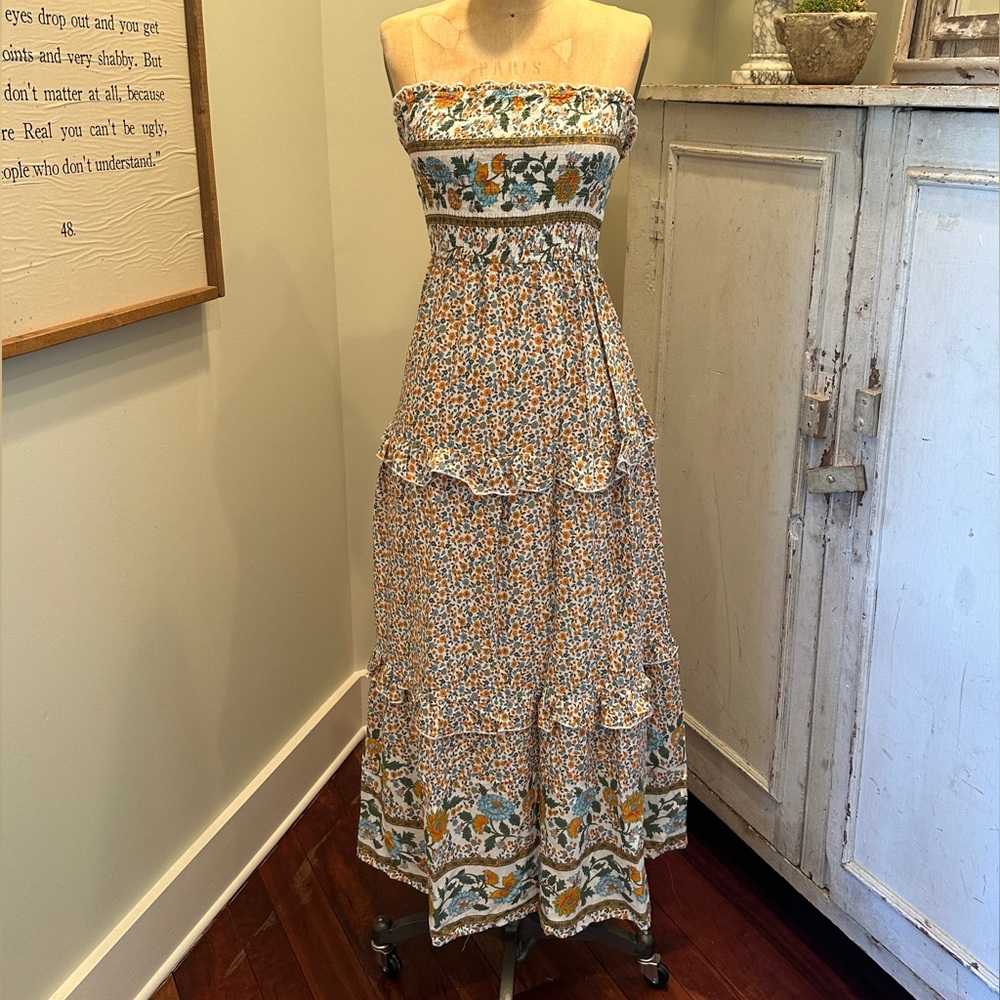 Floral strapless dress/coverup
